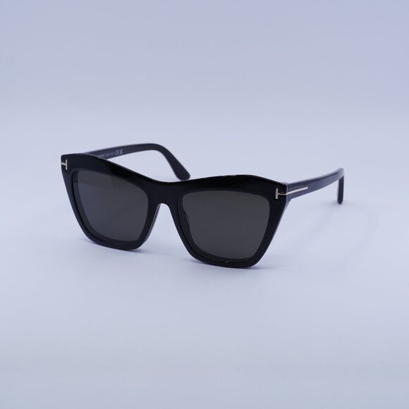 Tom Ford FT5971-B 001 Eyeglasses Shiny Black with Clip-On 54mm Cat Eye Frame main image 8